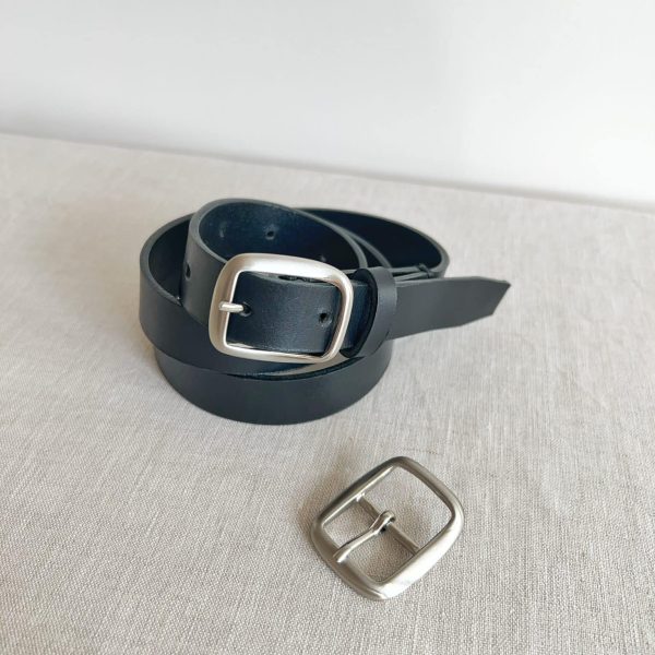 Ceinture au tannage végétal sur-mesure - 2,5 cm de large, argent