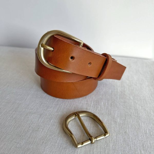 Ceinture au tannage végétal sur-mesure - 3 cm de large, doré clair