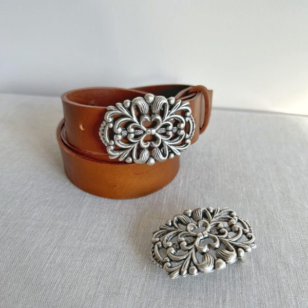 Ceinture au tannage végétal sur-mesure - 3 cm de large fleur