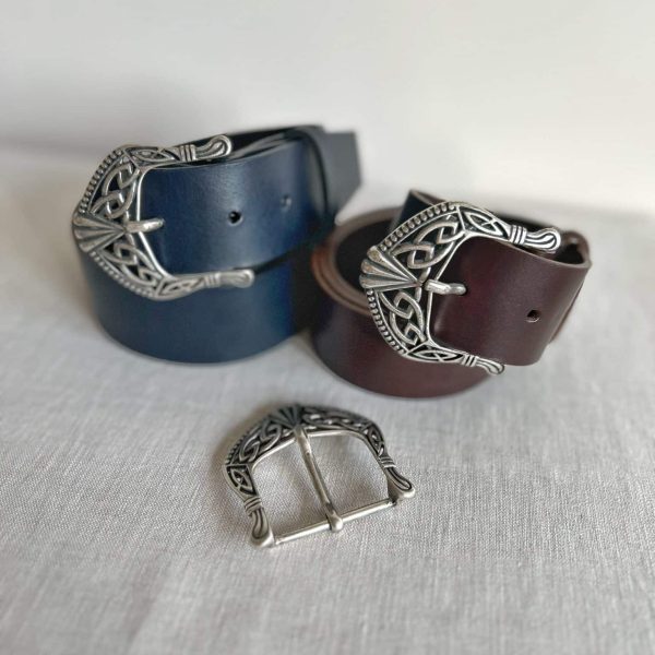 Ceinture au tannage végétal sur-mesure - 4 cm de large, fleur ardillon