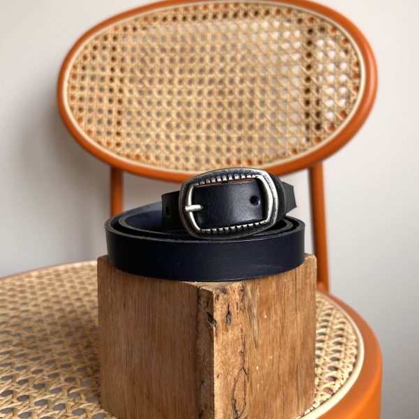 Ceinture Noir - Taille 1 XS/S - 2 cm de large