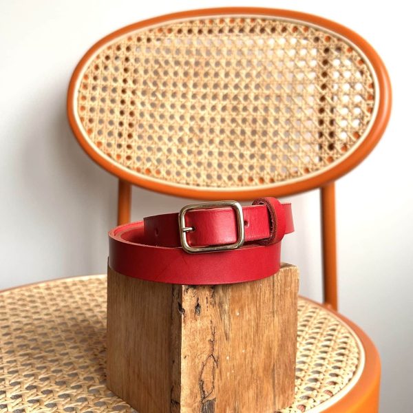 Ceinture Rouge - Taille 38/M - 1,8 cm de large